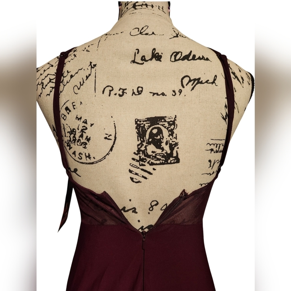 Blondie Nites By Stacy Sklar Corded Lace Filigree Ilusion Bodice Sheath Gown - Picture 12 of 15